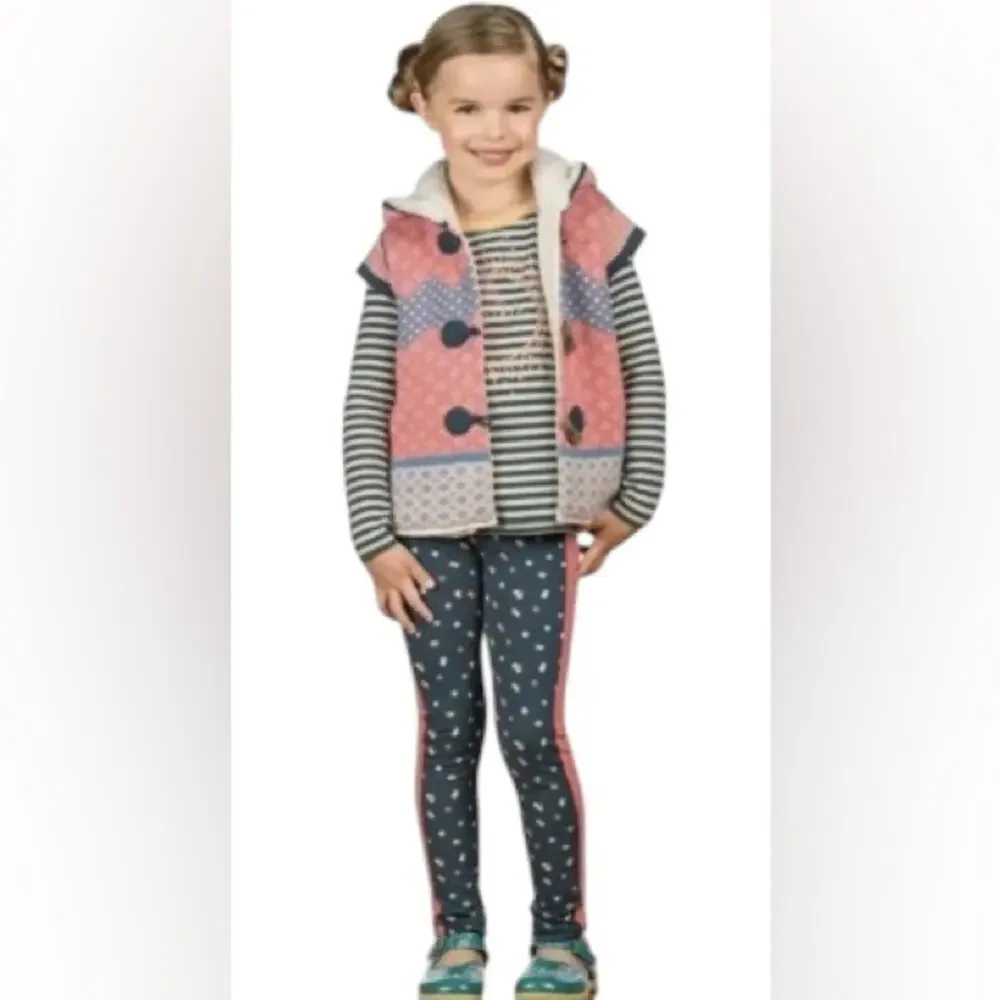 Matilda Jane Make Believe WARM HUGS Sz 10 Hood Vest Sherpa Lining Toggle Buttons